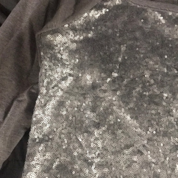 gray long sleeve shirt with sequins - Picture 2 of 3